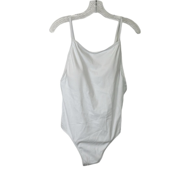Andie Swim Women's XL The Paloma Rib 1pc Swim Suit White NWT Cheeky Padded - Picture 3 of 9